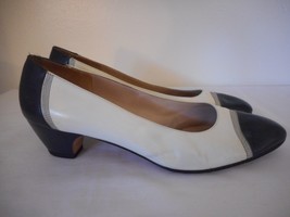 Salvatore Ferragamo Sz 7.5 AAA Blue/white Womens 2&quot; heel wingtip oxford ... - $596.12 MXN