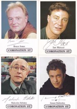 FOUR Coronation Street Facimile Signed Famous Male Actor Cast Card s - £5.49 GBP