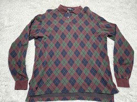 Vintage Polo Ralph Lauren Shirt Mens L Argyle Long Sleeve Polo Made in U... - $22.23