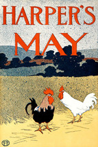 Vintage Farm Poster.Roosters.Landscape.Room Decor.Bedroom interior design.463 - $17.82+