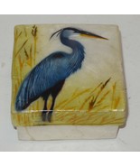 Small Handmade Philippine Trinket box Capiz Shell Windowpane Oyster Blue... - $68.47 CAD