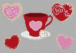 Pepita Needlepoint Canvas: Heart Cookies, 10&quot; x 7&quot; - £39.74 GBP+