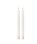 FIA Wick White Textured Taper Candle (Set of 2) - $71.22 CAD