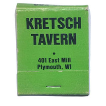 Kretsch Tavern Restaurant Dining Plymouth Wisconsin Match Book Matchbox - £3.95 GBP