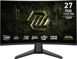 msi MAG 274CF X24 27-inch 1920 x 1080 (FHD) Gaming Monitor, 240Hz, AMD A... - $173.87