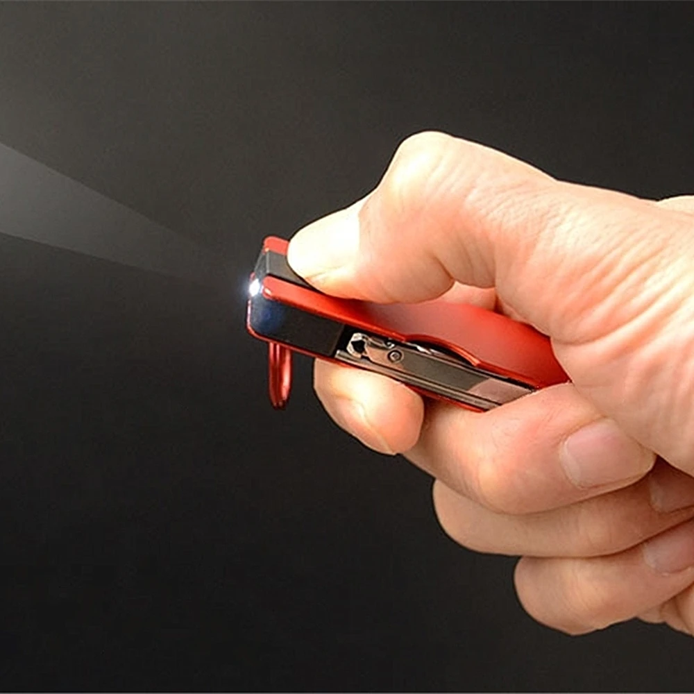 Sporting Outdoor Multifunction Mini Keychain A LED Light Nail Clipper Earpick Sc - £15.94 GBP