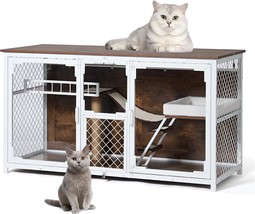 Cat Litter Box Tv Stand Cat Cabinet House Furniture With Led Light, Acry... - $270.99