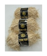  Lion Brand Fur Stripes Yarn Lot of 3 Skeins 40g each Champagne New - $371.16 MXN