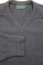 GORGEOUS Kerry Classics Dark Gray V-Neck Wool Sweater Made in Ireland M - £42.66 GBP