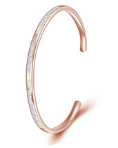 Women Opal Cuff Bangle Bracelet,Hypoallergenic for - £172.59 GBP