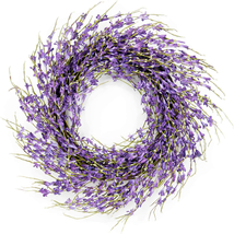 Spring Wreaths 22 Inch for Front Door, Purple Elegant Lavender Floral Wreath for - £35.08 GBP