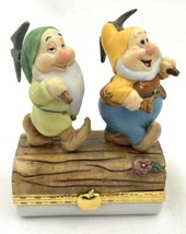 Disney Snow White Sleepy &amp; Happy Bradford Exchange Trinket Box NEW w/ C.... - £39.21 GBP
