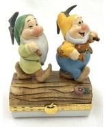 Disney Snow White Sleepy &amp; Happy Bradford Exchange Trinket Box NEW w/ C.... - £33.23 GBP