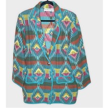 VINTAGE southwest Aztec tribal oversized long line tapestry jacket size ... - $49.00