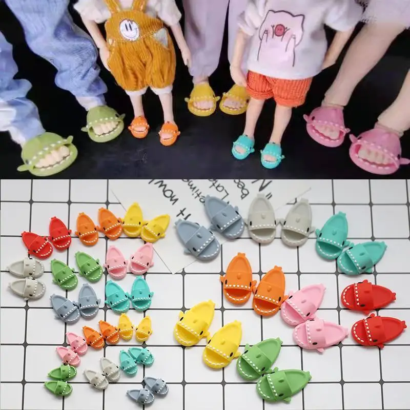 Play Cute Shark Slippers Doll Shoes Plastic Doll Shoes Suit for Ob11,P9,OB22, Bl - £23.23 GBP