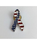 Vintage Stars &amp; Stripes USA Awareness Ribbon Lapel Hat Pin - £6.49 GBP