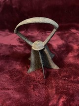 ANTIQUE PRIMITIVE IRON   FORGED FOOD CHOPPER BELL  MASHER SIX BLADES - $34.65