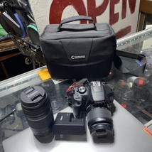 Canon EOS Rebel T6 18MP Digital Camera W/2 Lenses CanonEF 75-300mm zoom ... - $374.00