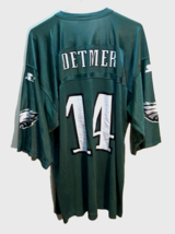 Ty Detmer #14 Philadelphia Eagles NFL Vintage 90s Green Starter NFC Jersey 52 XL - £23.76 GBP