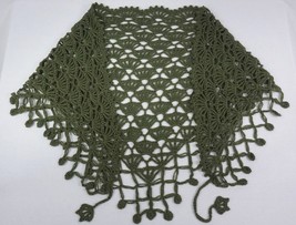 Crochet openwork green shawl G1 - $80.00