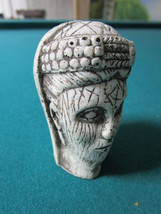 Indonesian Style Ceramic Compound Head Paperweight Interesting Piece 2 3/4&quot; Tall - £43.42 GBP