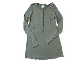 NWT GM Studio The Mini in Vintage Military Green Destroyed Henley Dress M/L - £17.45 GBP