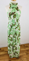 Vintage Lord &amp; Taylor Women&#39;s Maxi Dress Green Floral Mod Hippie - £104.63 GBP