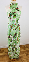 Vintage Lord &amp; Taylor Women&#39;s Maxi Dress Green Floral Mod Hippie - £97.76 GBP