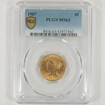 1907 Gold Coronet Head Half Eagle Graded by PCGS as MS-63 - $2,450.14