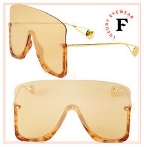 GUCCI STAR 0540 Blonde Havana Stud Mask Rimless Runway Sunglasses GG0540S 003 - £538.12 GBP