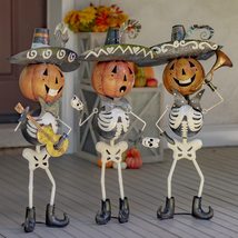 Zaer Ltd. Halloween Skeleton Mariachis with Pumpkin Heads (Smaller Size Set of 3 - £209.07 GBP