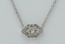18k White Gold Marquise Duchess Diamond Halo Pendant (0.26 Ct F VS1 Clarity) - £692.88 GBP