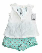 NWT Just One You Baby Girls 2 pcs Floral Short Sleeve Blouse &amp; Shorts, T... - $12.89