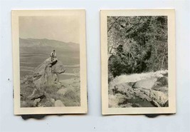 Man Sitting on Mountain Peak And Falls Over Cliff Photos - £14.28 GBP