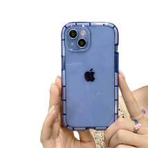 Anymob iPhone Case Blue Transparent Luminous Shockproof Soft Silicone Air Buffer - £18.28 GBP