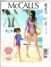 McCall&#39;s M7417 Girls 3 to 8 Tankini Swim Suits Sewing Pattern New - £10.91 GBP