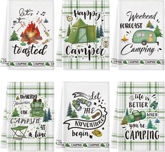 Six Humorous Dish Towels, Cheerful Camper Hand Towels, And Decorative Tea Towels - $38.92