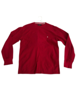 Polo Ralph Lauren Shirt Mens Large Red Thermal Waffle Knit Pony Long Sleeve - $28.49