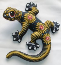 Colorful Lizard Figurine Hand-painted Mexican Folk Art Clay Ceramic 10&quot; LL2 - £23.45 GBP