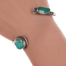 7&quot; Chief Wolf Robe Hunt (1905-1977) Acoma Ingot silver and turquoise Snake cuff - $693.00