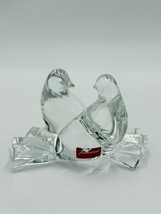 Baccarat France Crystal LOVE BIRDS Doves Figurine Clear 2.5”H X4” Vtg - $126.00