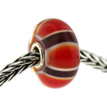 Authentic Trollbeads Glass 61408 Red Symmetry RETIRED - $13.52