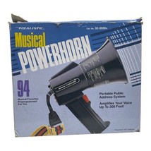 REALISTIC MUSICAL POWER HORN PORTABLE PUBLIC ADDRESS SYSTEM WITH ORIGINA... - £55.23 GBP