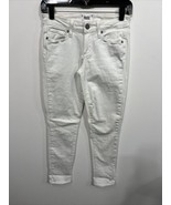 Paige Skyline Ankle Peg Jeans Womens 25 Optic White Cotton Stretch Denim... - $29.07 CAD