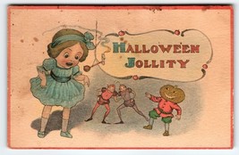 Halloween Postcard Fairy Goblins Imp Pumpkin Head Man Barton Spooner CS 601 - £34.57 GBP