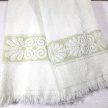 Cannon Monticello Green Bath Towel Set 2 light lime fringe sculpted bath... - $13.00