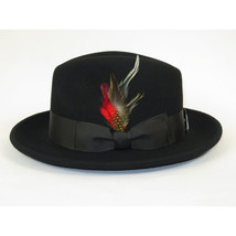 Men's Milani Wool Fedora Hat Soft Crushable Lined FD219 Black image 4
