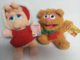 VTG Lot 2 McDonald&#39;s Christmas Muppet Babies Miss Piggy Fozzie Bear w/ Tags - £13.16 GBP