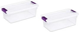 Sterilite 17511712 6-Quart Clearview Latch Box, With Plum Handles, 2-Pack. - £27.92 GBP