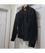Vintage Harley Davidson Black Fringed Suede Leather Motorcycle Jacket Wo... - $129.14